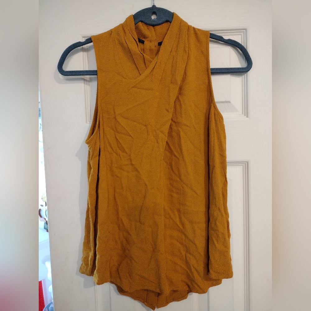 Anthropologie Mustard Sleeveless Blouse